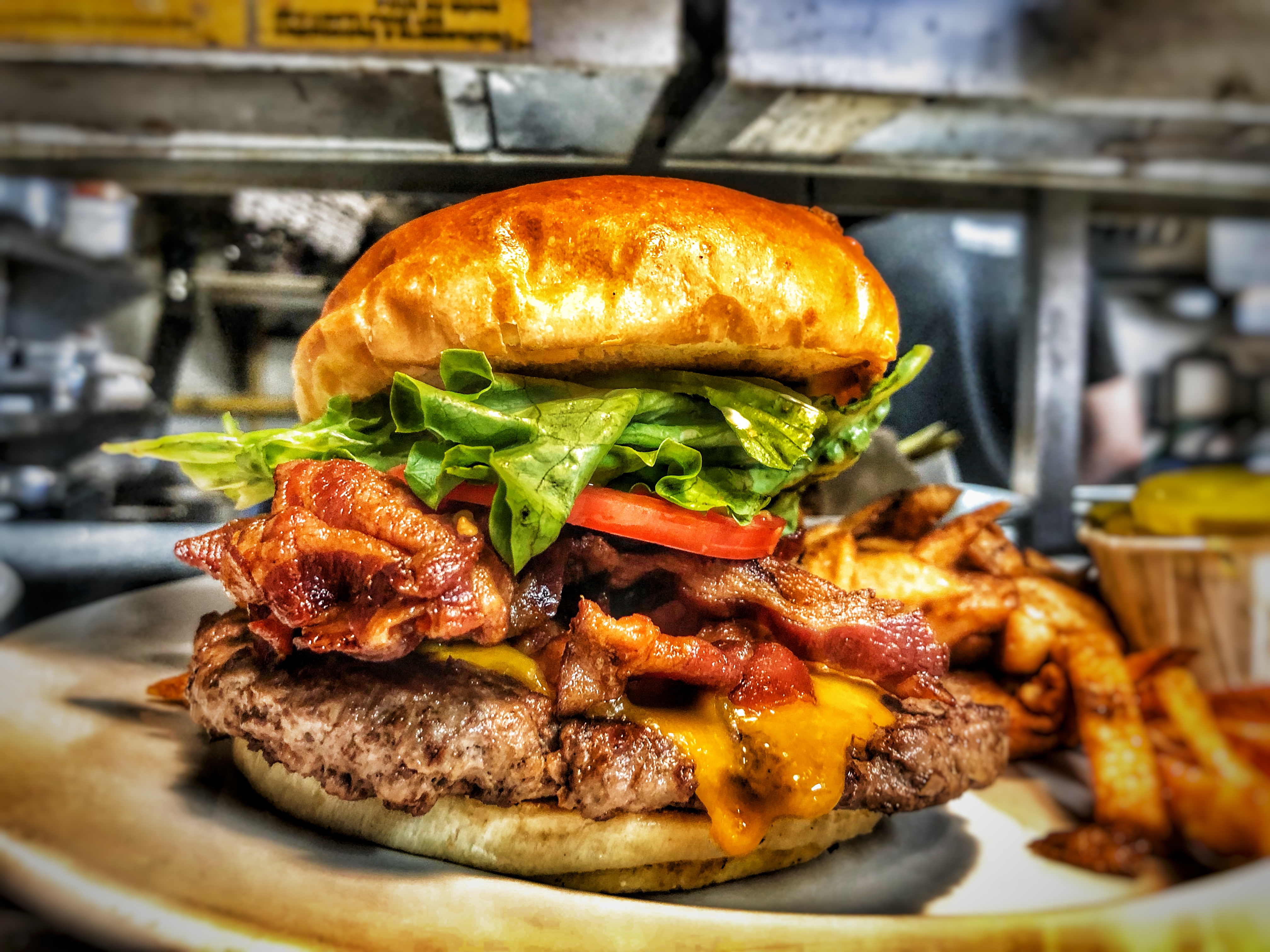 A Wellington Diner burger and fries.